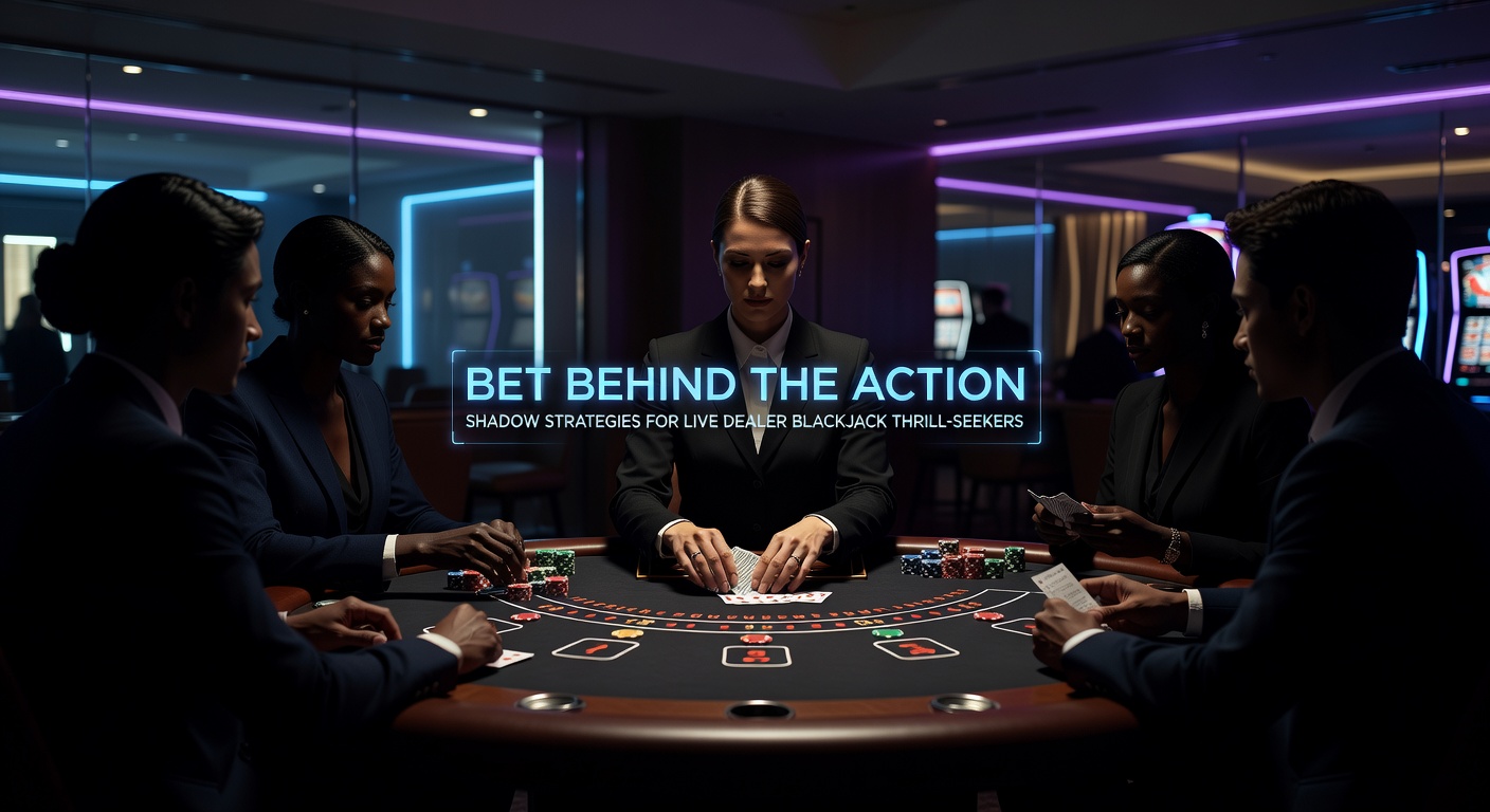 Close-up of a bet behind interface on a live dealer blackjack screen, highlighting wager options, player stats, and real-time hand outcomes for shadow bettors