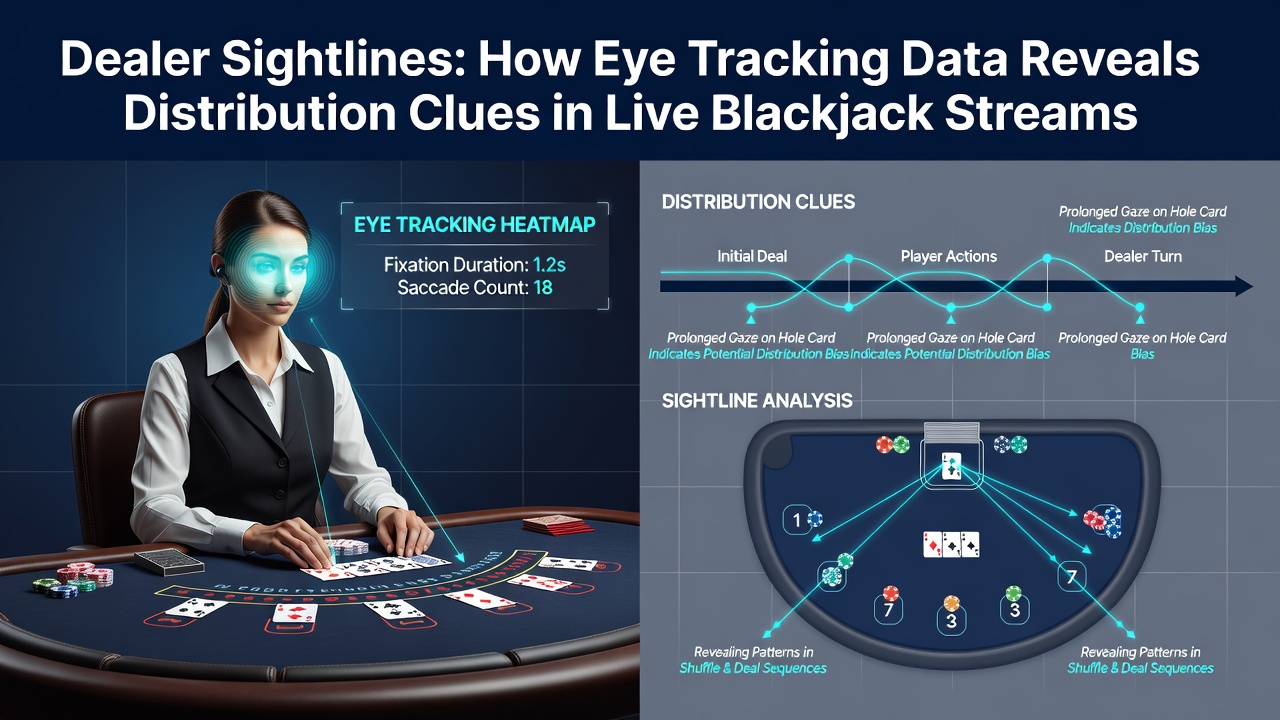 Heat map visualization showing dealer eye fixation points overlaid on a blackjack table layout during live stream analysis