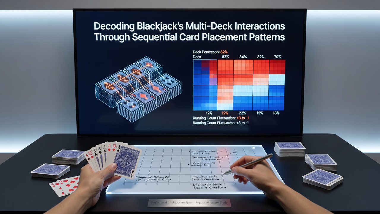 Close-up view of discarded blackjack cards stacked in sequential order inside the discard rack