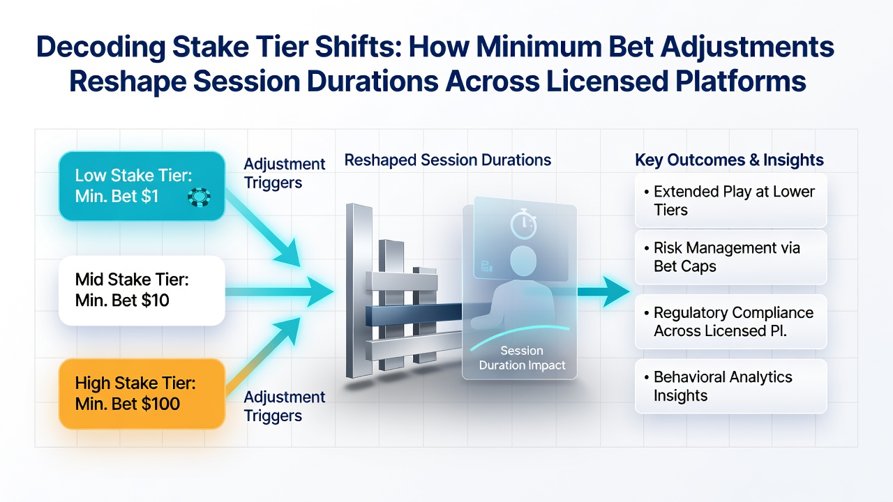 Graph illustrating changes in average session durations following minimum bet increases on licensed platforms