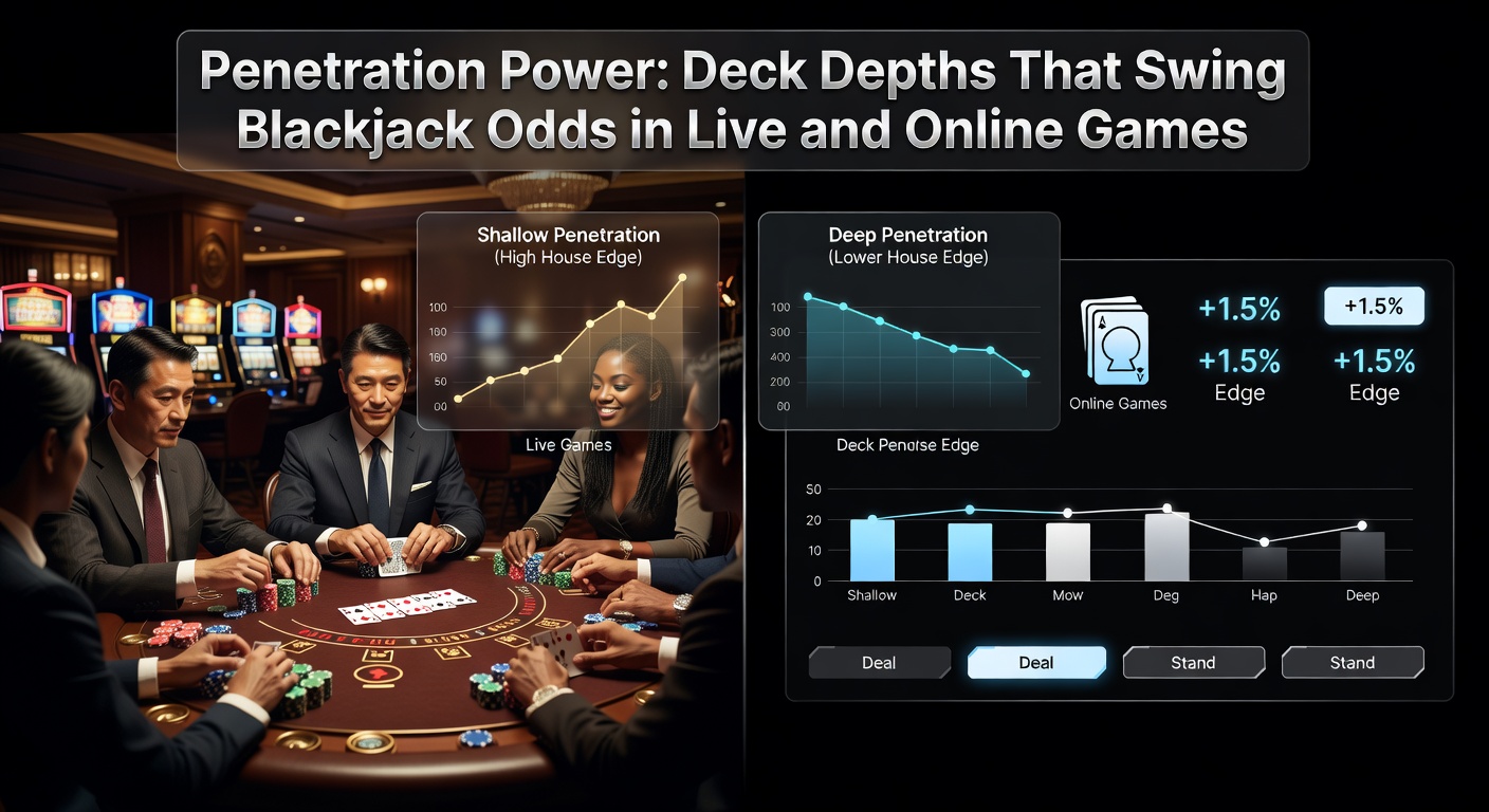Digital display of an online blackjack live dealer game showing a deep shoe penetration with remaining decks tracked on screen