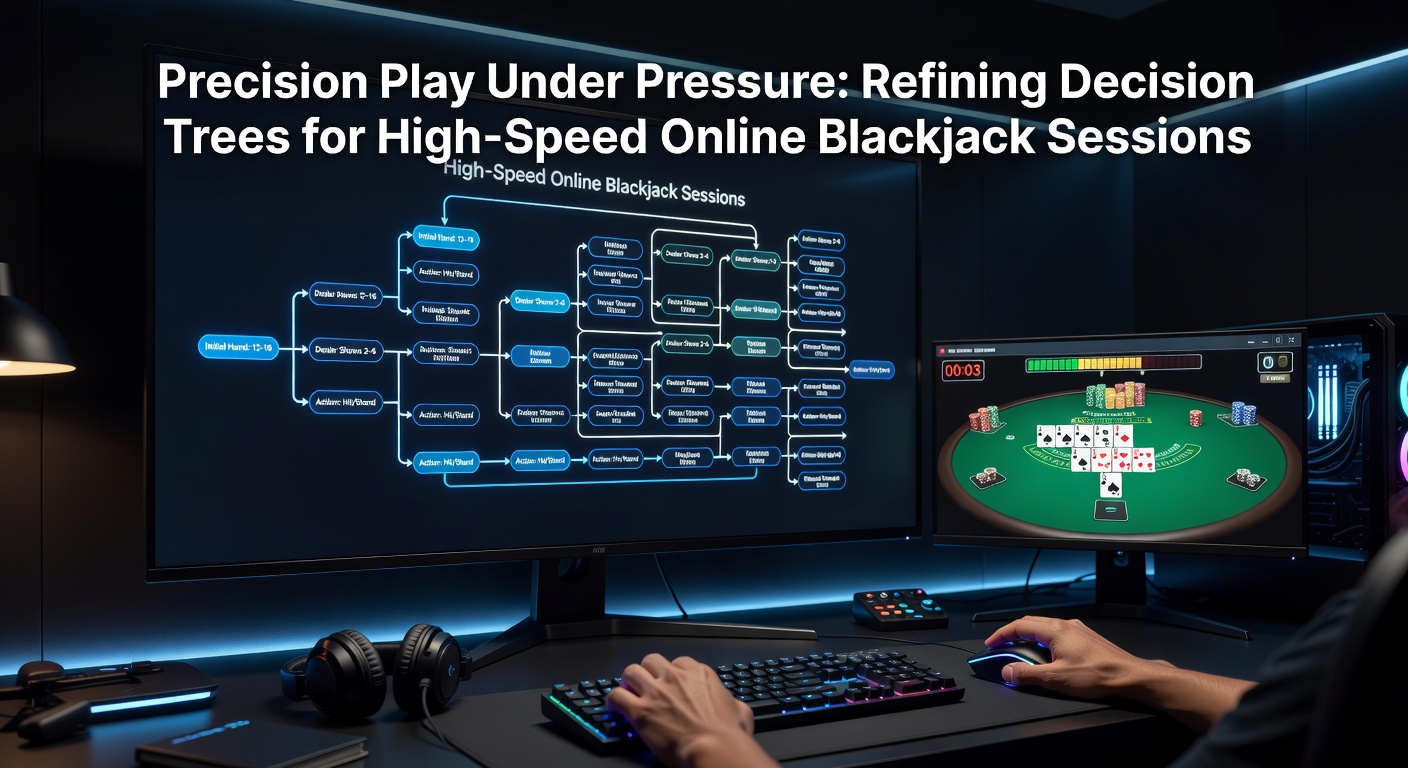 Online blackjack interface displaying real-time decision tree prompts during high-speed play