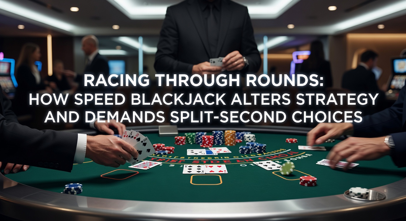 Close-up of a player's hand in speed blackjack, showing a split pair with timer ticking and dealer waiting