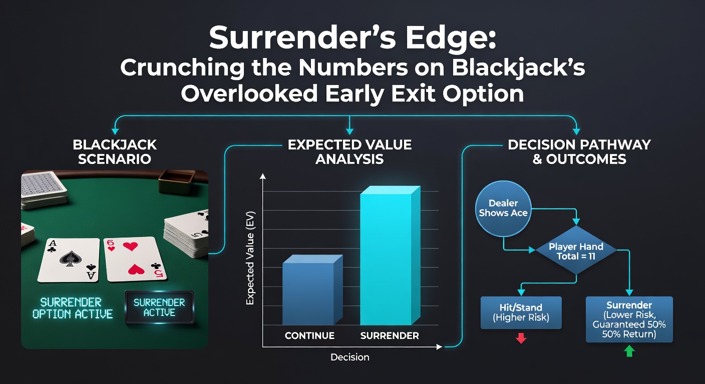 Close-up of a blackjack strategy chart detailing surrender plays against various dealer upcards
