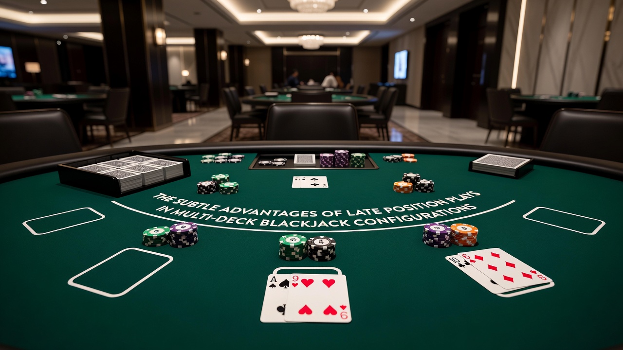 Close-up of blackjack cards being dealt with players in late positions visible