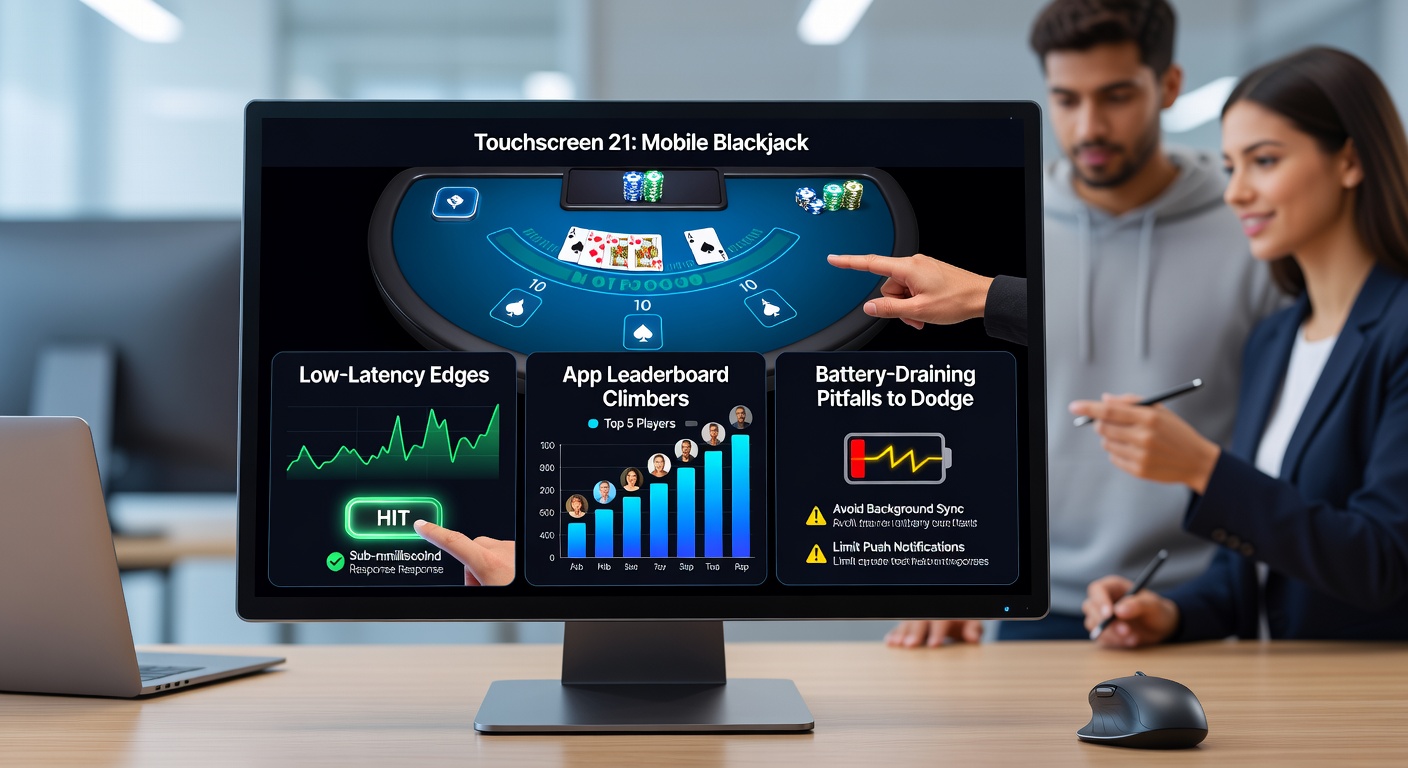 Smartphone displaying a vibrant mobile blackjack game interface with quick-touch cards and real-time dealer stream, highlighting seamless touchscreen responsiveness